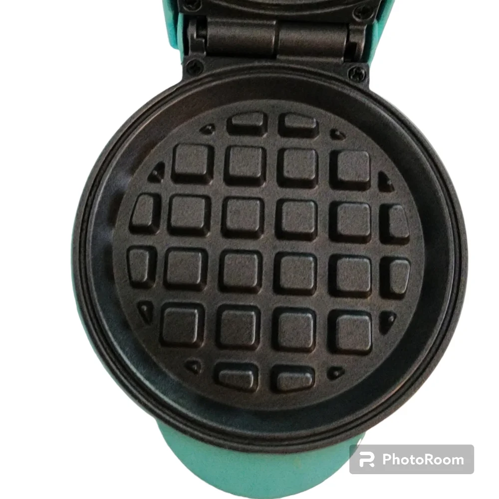 Mini waffle maker, teal